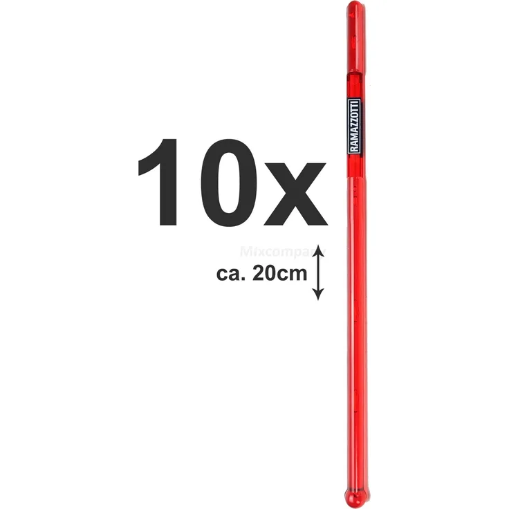 Ramazzotti Stirrer Rührstab in rot für Cocktails Bar - 10er Set