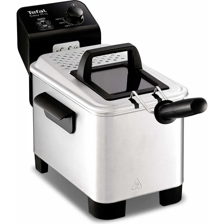 Tefal Easy Pro FR3330 Freistehende Fritteuse, 3Liter, 2200W, Schwarz, Edelstahl, 1,2kg, 150°C, 190°C