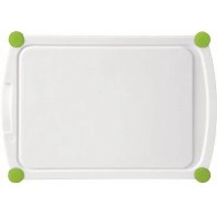 Emsa 514453 Schneidebrett, Saftrille, Kunststoff, 35 x 25 cm, Weiß-Grün, Perfect Cut – Bild 1