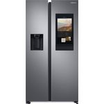Samsung RS6HA8880S9/EG Side-by-Side-Kühlschrank, freistehend, silber, NoFrost, Schnellgefrieren, Wasserspender, Festwasseranschluss, Breite 91.2 cm