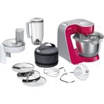 Bosch MUM58420 CreationLine Küchenmaschine mit Planetenrührwerk, 1000W, 3,9 L Schüssel, 7 Geschwindigkeiten, inkl. Patisserie-Set, Standmixeraufsatz, Durchlaufschnitzler, red diamond, Serie: MUM5
