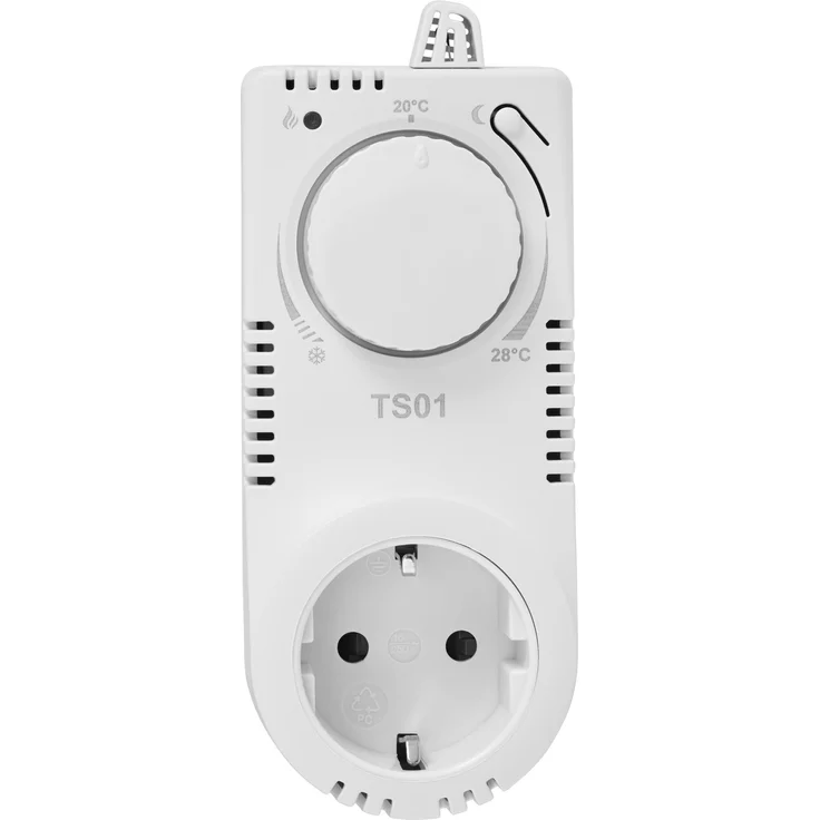 TS01 Steckdosen-Thermostat Thermo-Schaltsteckdose Nachtabsenkung Raumthermostat, Heizgeräte-Zubehör – Bild 1