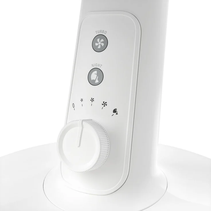 Rowenta VU2730 Turbo Silence Extreme+ Tischventilator, 40 Watt, automatische Oszillation, weiß-blau – Bild 4