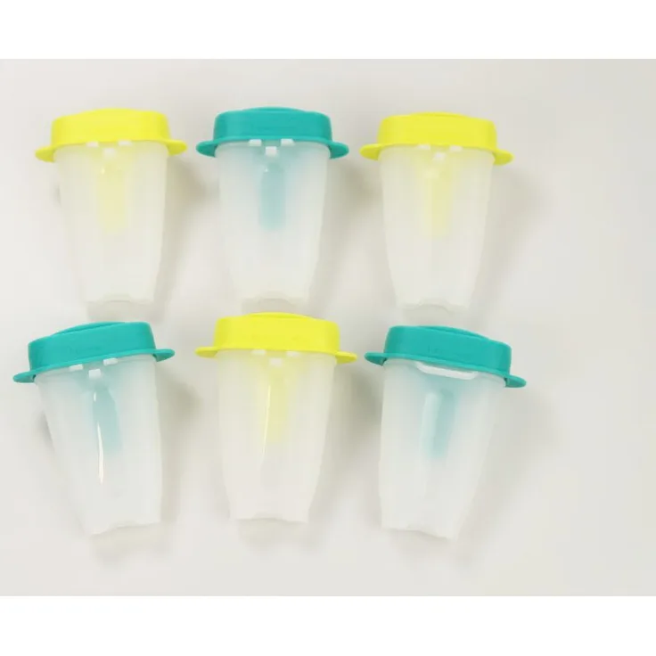 Tupperware Kinder Eislutscher Lollitups weiß türkis gelb limette D178