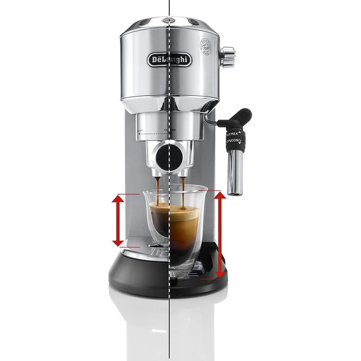 De'Longhi Dedica Style EC 685.M Espresso Siebträgermaschine, Espressomaschine mit Professioneller Milchschaumdüse, nur 15 cm breit, 1 Liter Wassertank, Vollmetallgehäuse, E.S.E Pads geeignet, silber – Bild 6