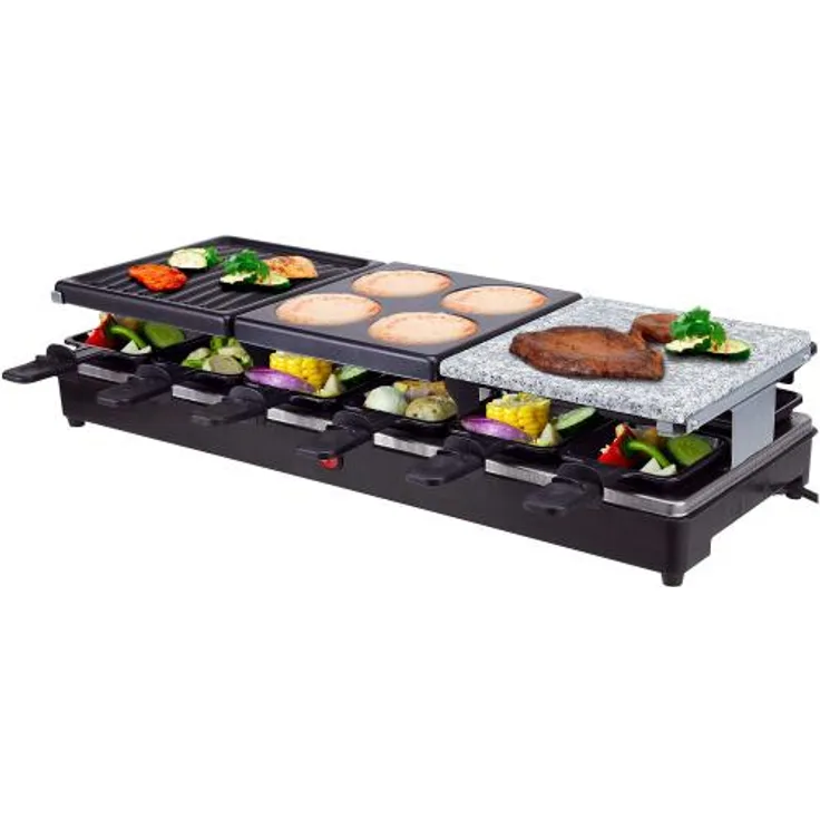 Syntrox Raclette-Grill Oberwil mit geteilten Platten 1350W Schwarz
