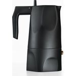 Alessi Ossidiana Espressomaschine, Gußaluminium-thermoplastischem Harz, Schwarz, 8.5 x 8.5 x 17 cm