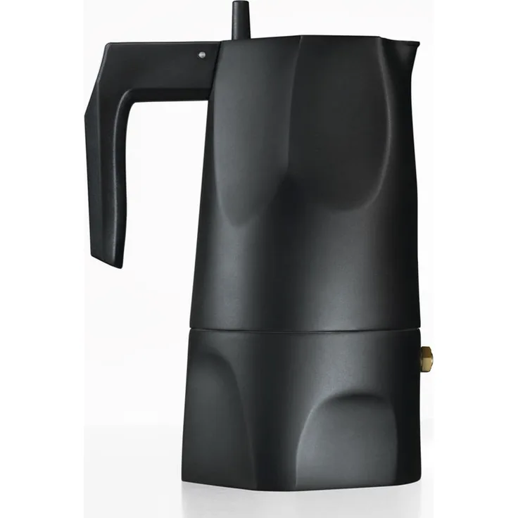 Alessi Ossidiana Espressomaschine, Gußaluminium-thermoplastischem Harz, Schwarz, 8.5 x 8.5 x 17 cm