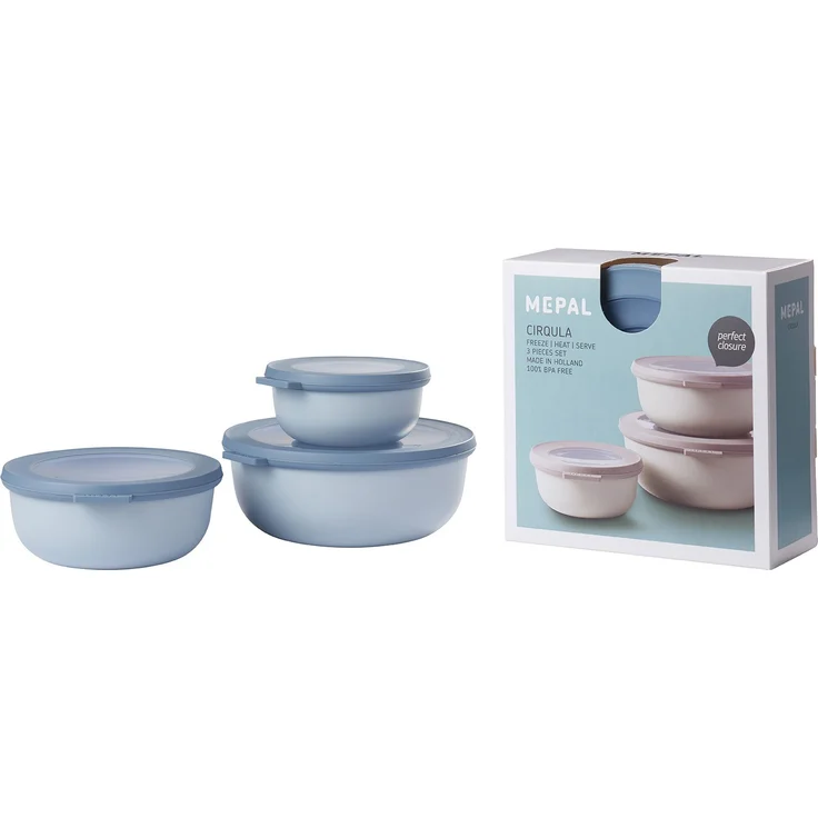 Mepal 350+750+1250 Blue cirqula Set 3 dlg, Plastik, Nordic Blau, 19.2 x 8 cm – Bild 1