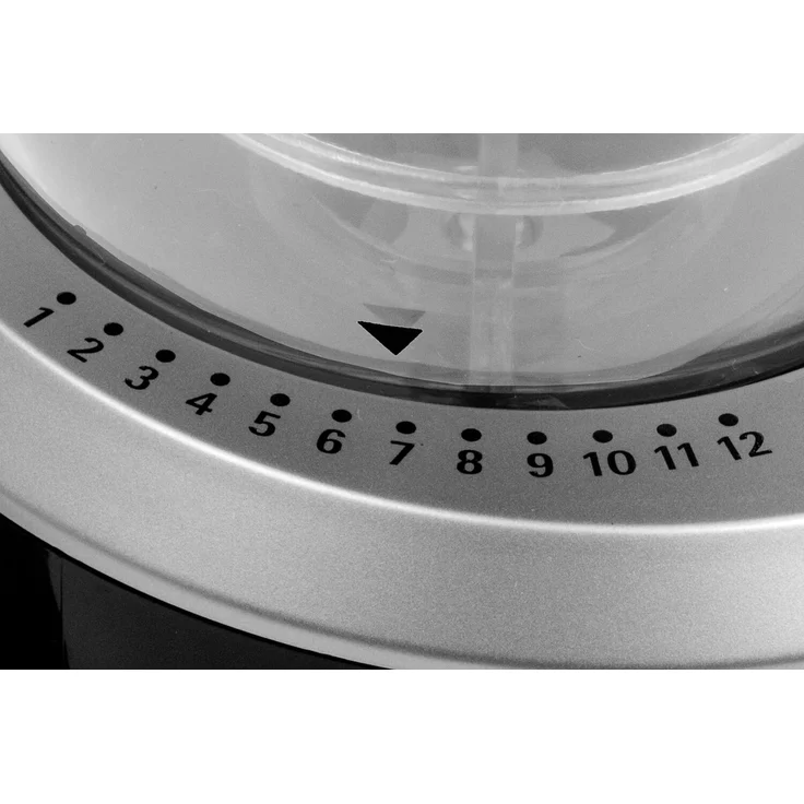 ROMMELSBACHER Kaffeemühle EKM 300 - Kegelmahlwerk aus Edelstahl, Mahlgrad in 12 Stufen, Mengendosierung bis 10 Portionen, Füllmenge Bohnenbehälter 220 g, 150 Watt, schwarz-silber  – Bild 2