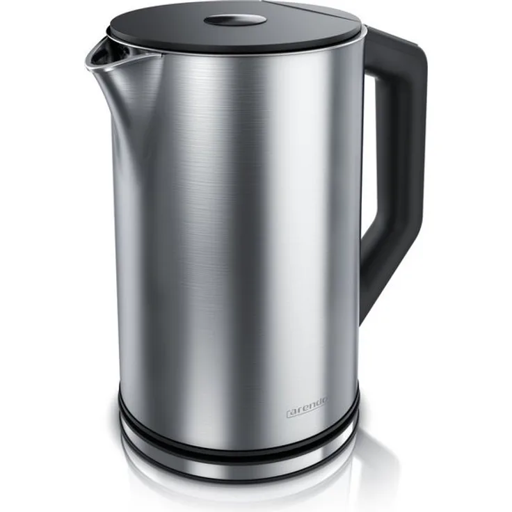 Arendo Edelstahl Wasserkocher ELEGANT, mit Temperatureinstellung, 2200W, 1,5 Liter, silber