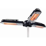 Sunred Sonnenschirm-Heizstrahler 2000 W Halogen Schwarz Silbern PH10, Heizstrahler
