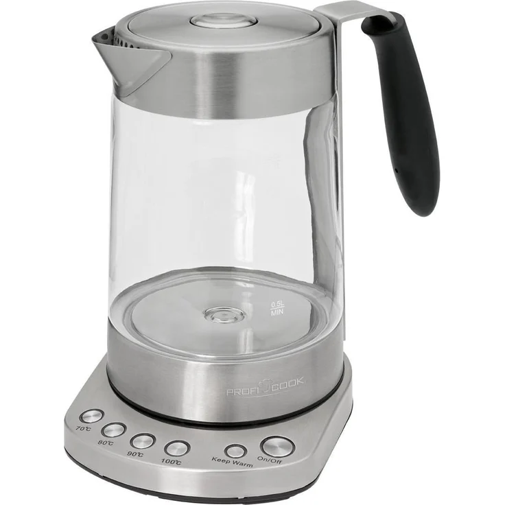 ProfiCook PC-WKS 1020 G 2in1 Glas- Tee- Wasserkocher, Warmhaltefunktion, Edelstahl-Teefilter, Elektr. Temperatureinstellung, Signalton bei Erreichen der vorgewählten Temperatur – Bild 2