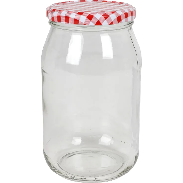Einmachglas 900ml Vorratsglas Einweckglas Konservenglas Schraubdeckel kariert