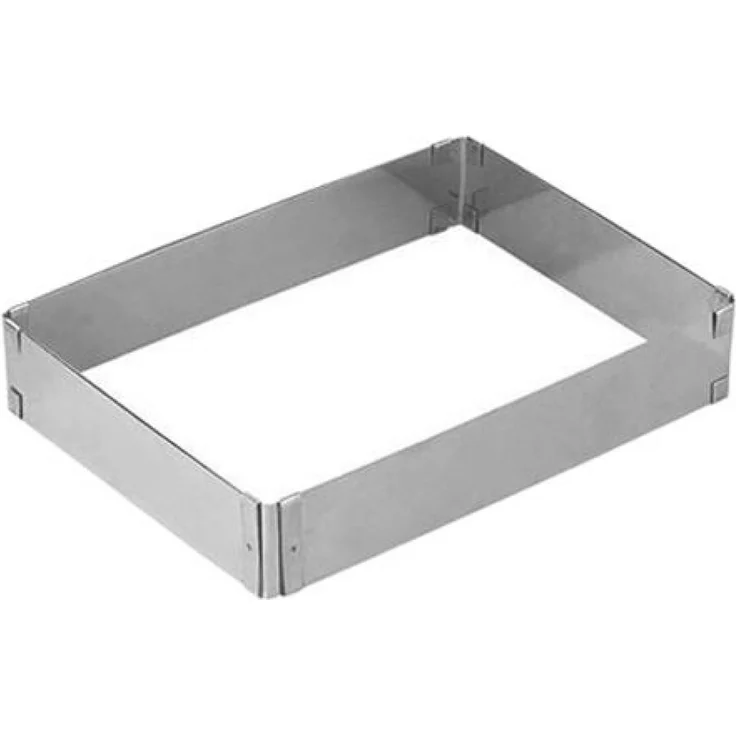 Zenker Backrahmen ausziehbar ''Patisserie'' verstellbarer Backrahmen Tortenrahmen rechteckig, 27,5 - 52 cm x 18,5 - 34 cm, Menge: 1 Stück – Bild 1