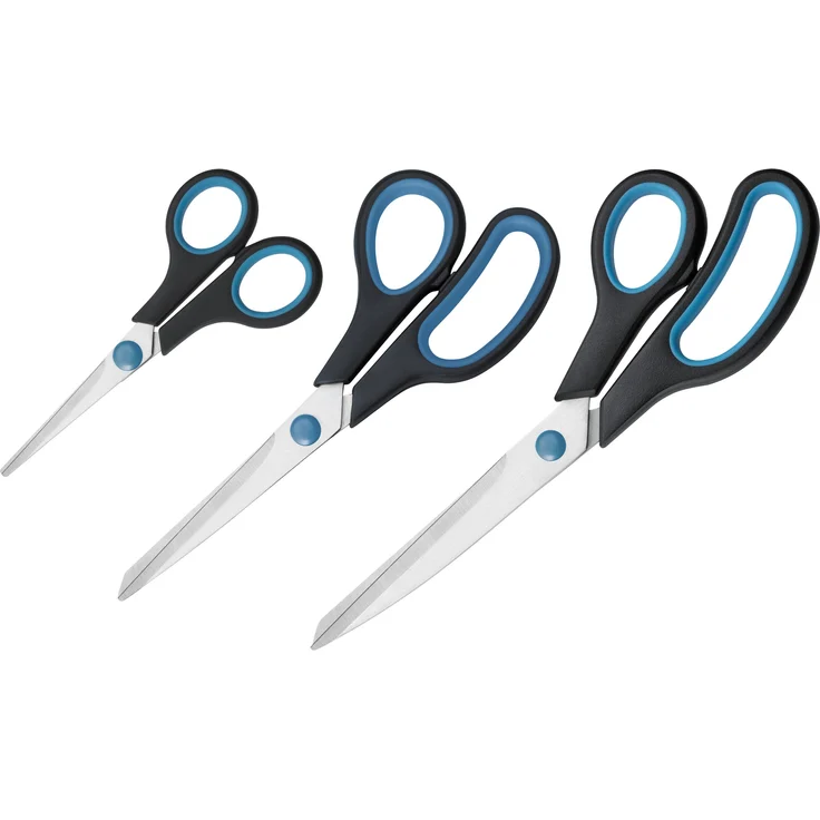 Westcott N-90027 00 Easy Grip Scheren Set, 3 Stück, 13cm + 21cm + 25 cm, schwarz-blau - Preisvergleich – Bild 1