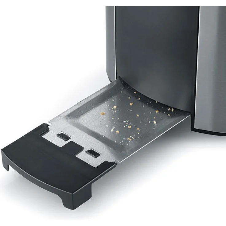 Severin AT 2589 Automatik- Automatik-Doppelschlitztoaster, 800W, inkl. Brötchen-Röstaufsatz, 2 Röstkammern, edelstahl-schwarz – Bild 4