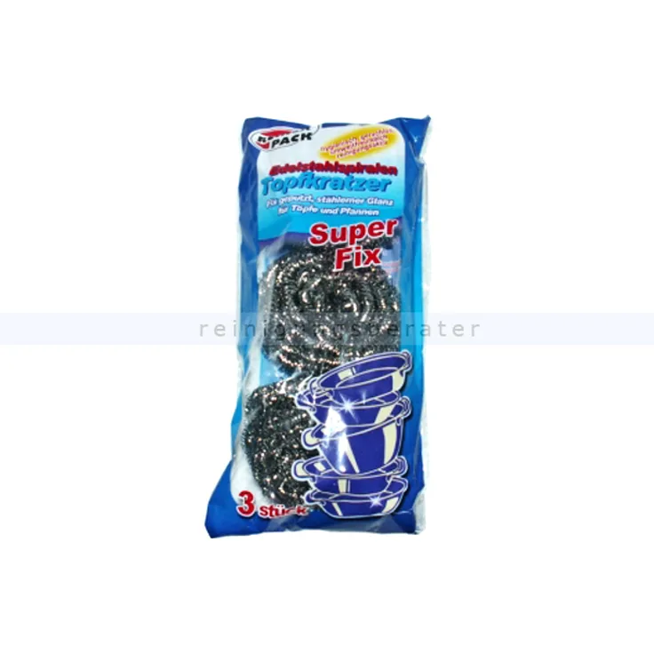 Edelstahlspirale Reinex Super Fix Topfkratzer 3er Set 3 Stück im Pack, hygienisch und umweltfreundlich