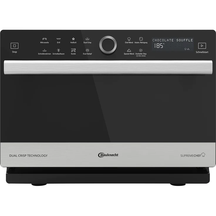 Bauknecht Supreme Chef MW 3391 SX 5in1-Multifunktionsmikrowelle -1000 W-33 L Garraum-Heißluft 1700 W-XXL Grill 1200 W-DualCrisp & CrispFry -AutoClean-Dampfgaren-Schmelz- und Schnellauftau-Funktion – Bild 1