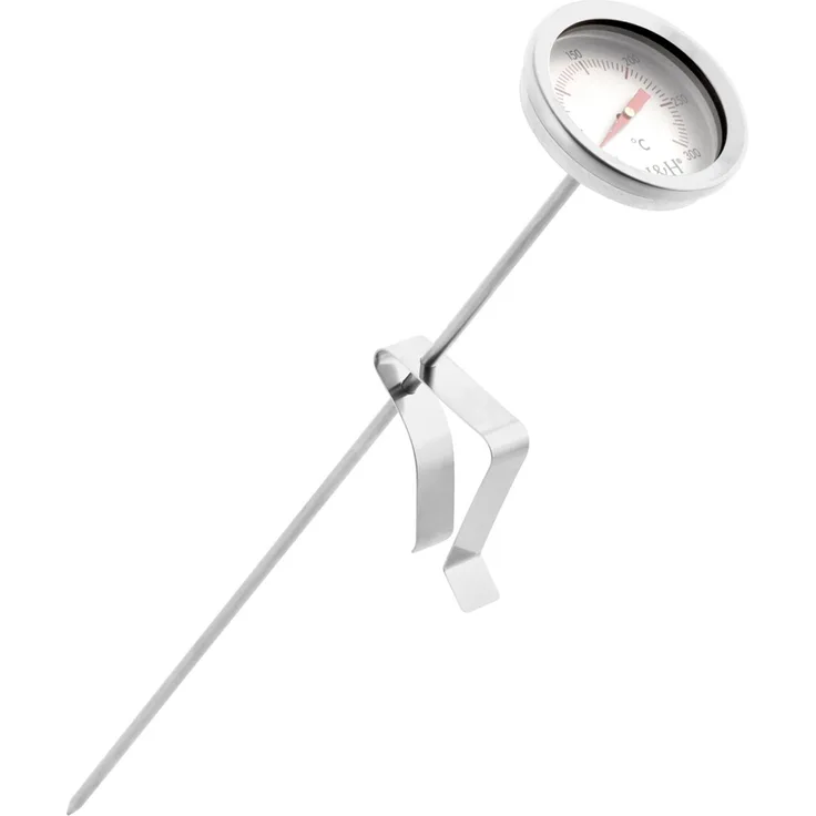 H & H 6515 Thermometer Sofort Pfannen, Edelstahl, Grau