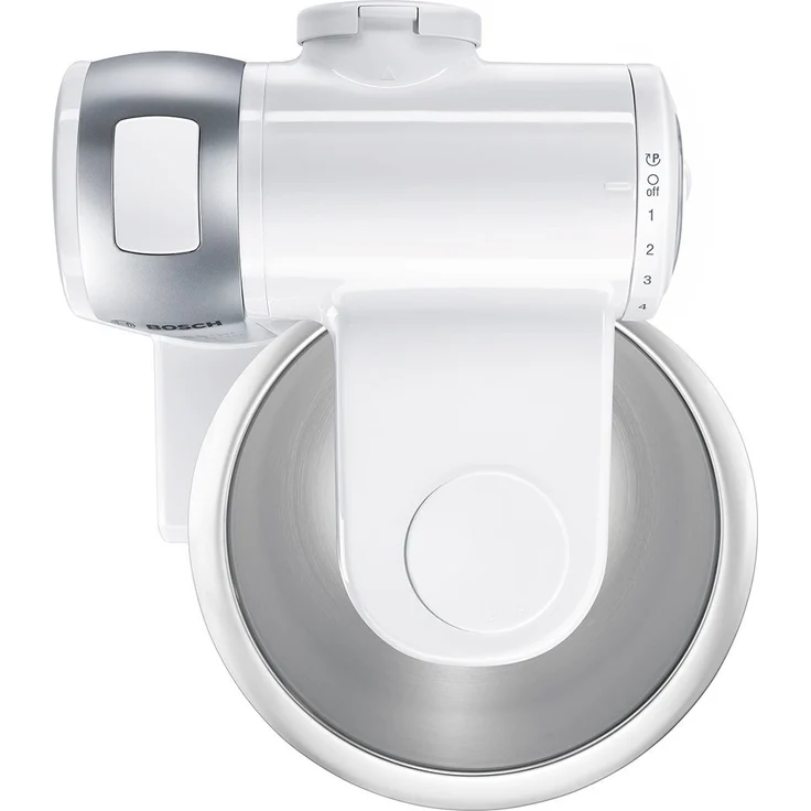 Bosch MUM4855 Küchenmaschine, 600W, 3,9 L Kunststoffschüssel, 4 Geschwindigkeiten, Grau, Weiß, Serie: MUM4  – Bild 2