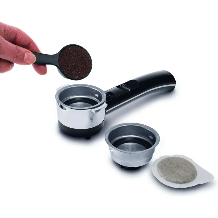 De'Longhi Icona Vintage Espresso Siebträgermaschine KBOV2001.BG - mit professioneller Milchaufschäumdüse, 15 bar, 1,4 l, auch für Pads geeignet, Edelstahl in Retro Look mit Chrom-Details, beige – Bild 4