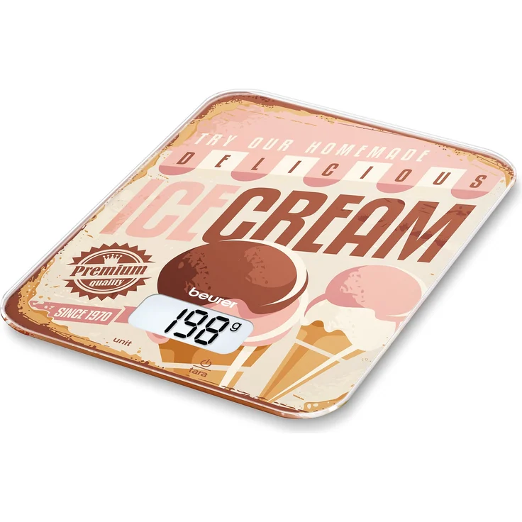 Beurer KS 19 Ice-Cream Küchenwaage, digitale, mit Tara-Zuwiegefunktion, Sensortastenbedienung, 5kg Tragkraft – Bild 1