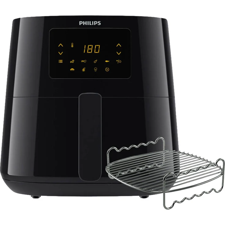 Philips HD9270/96 XL Heißluftfritteuse, 6,2 Liter, für 5 Portionen, 2000W, inkl. Grillrost, Kunststoff, schwarz – Bild 1