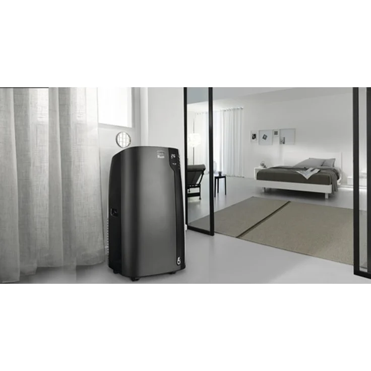 De'Longhi Pinguino PAC EX120 Silent mobiles Klimagerät mit Abluftschlauch, Klimaanlage für Räume bis 110 m³, Luftentfeuchter, Ventilationsfunktion, 24h-Timer, schwarz – Bild 7