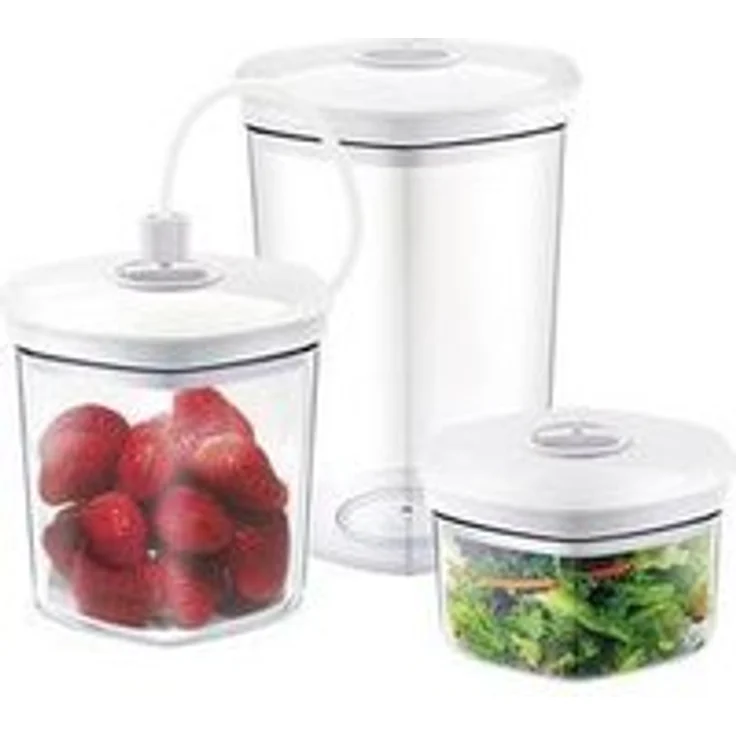 CASO Behälter-Set für Vakuumierer, 3 Vakuumbehälter für druckempfindliche und flüssige Lebensmittel, passend für alle CASO Vakuumierer – Bild 1