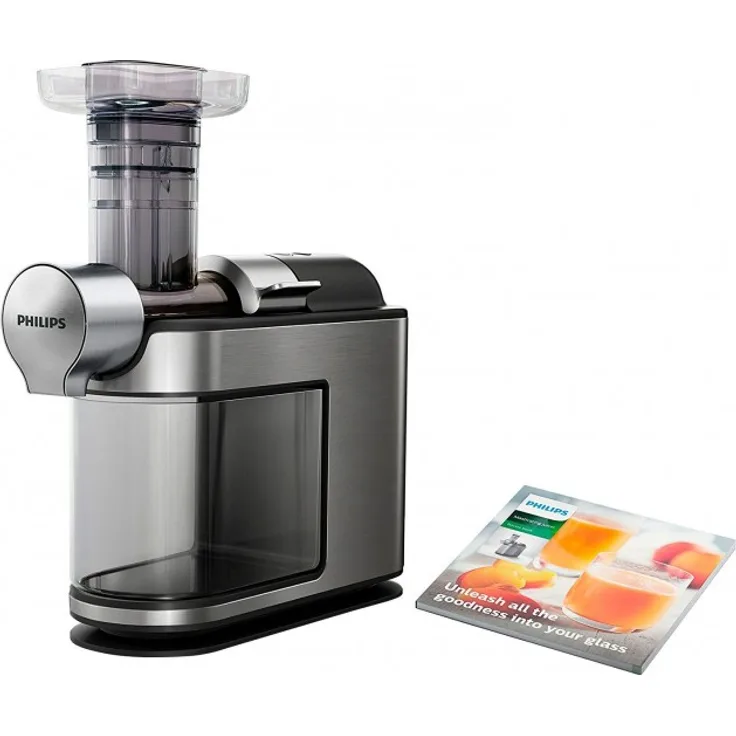 Philips HR1949-20 Slow Juicer, Entsafter für kaltes Pressen, maximale Nährstoffextraktion, edelstahl