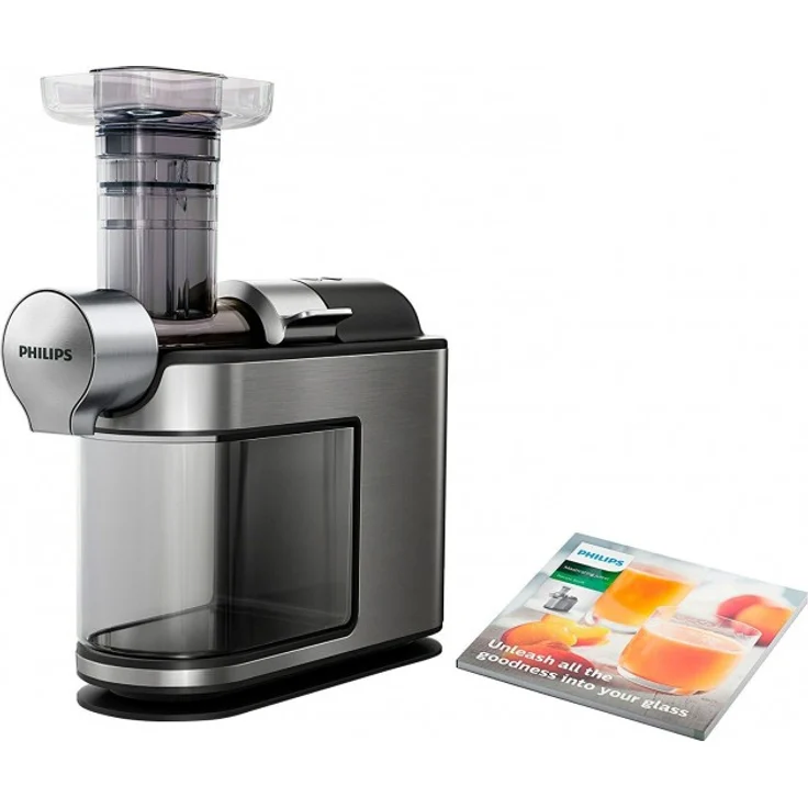Philips HR1949-20 Slow Juicer, Entsafter für kaltes Pressen, maximale Nährstoffextraktion, edelstahl – Bild 1