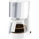 Melitta Enjoy Top 1017-03, Filterkaffeemaschine mit Glaskanne, AromaSelector, Weiß Filter-Kaffeemaschine, Edelstahl, 1.2 liters