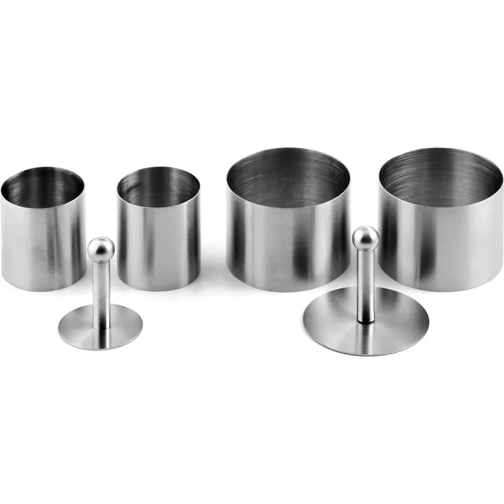 Weis Dessertringe Set mit 2 Drücker, Edelstahl, Silber, 9 x 8 x 8 cm, 3-Einheiten