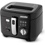 Mesko Fritteuse mit Öl und Filter, 2,5 L Volumen, 1800 Watt, schwarz