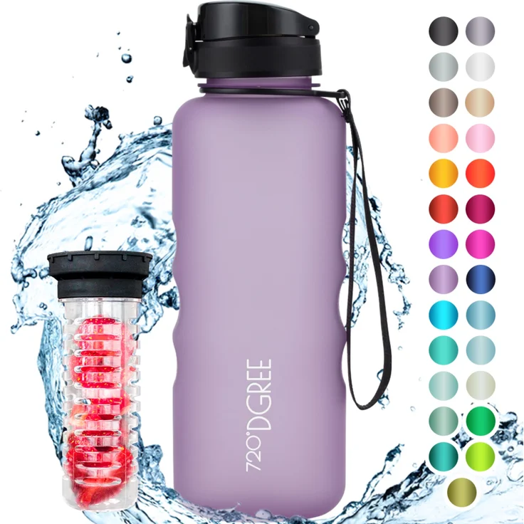 Trinkflasche Wasserflasche Fruchteinsatz 1,5L - BPA-Frei uberBottle 720 DGREE lilac – Bild 1