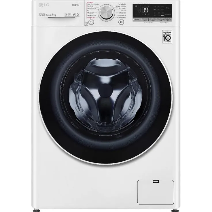 LG V7W800A, Frontlader-Waschmaschine, A, Fassungsvermögen 8 kg, Standgerät, Breite 60 cm, Invertermotor, Dampffunktion