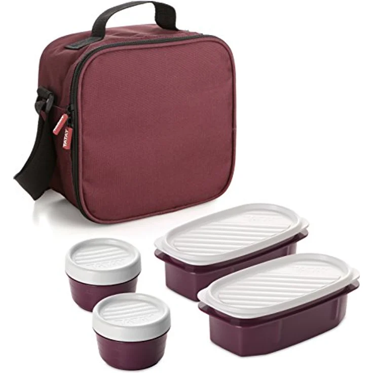 TATAY Urban Food - Thermische Lebensmitteltasche mit hermetischem Inhalt, bordeaux 