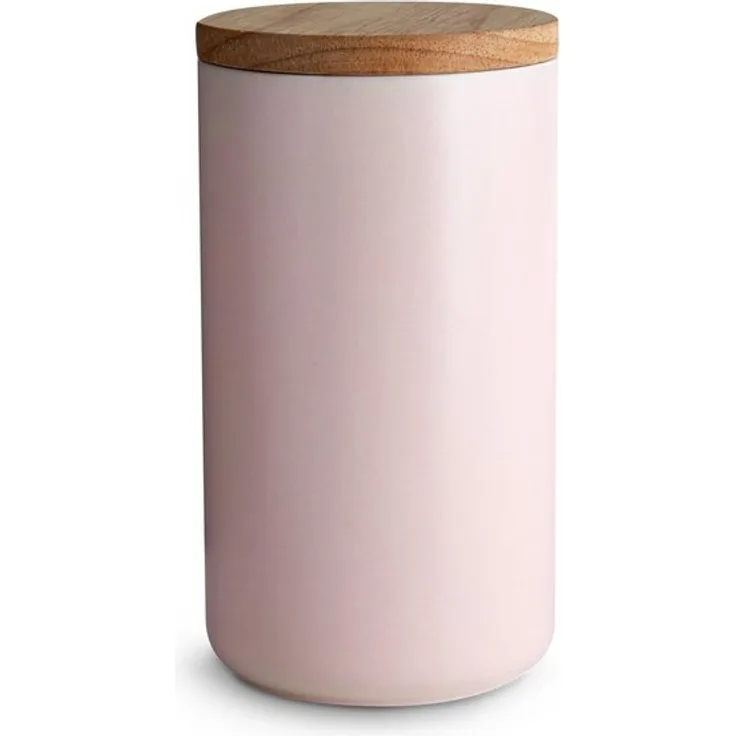 Springlane Aufbewahrungsdose Sweet Scandi, Keramik, Kautschukholz, Silikon, 0,9L, 10,1 x 18,3 cm rosa