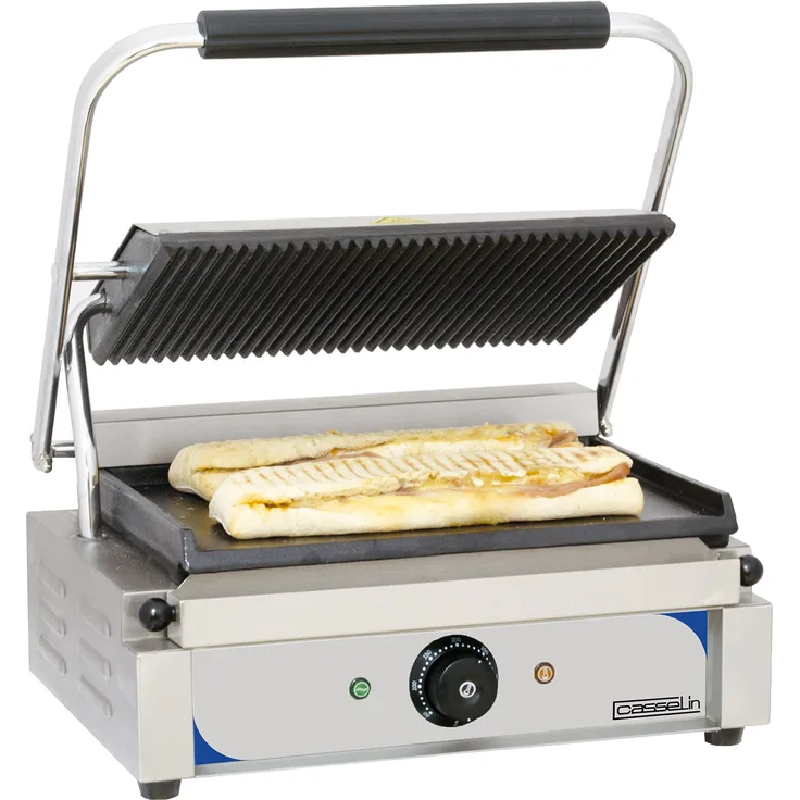 Casselin CGPRL - Panini-Plattengrill mit geriffelter und glatter Platte