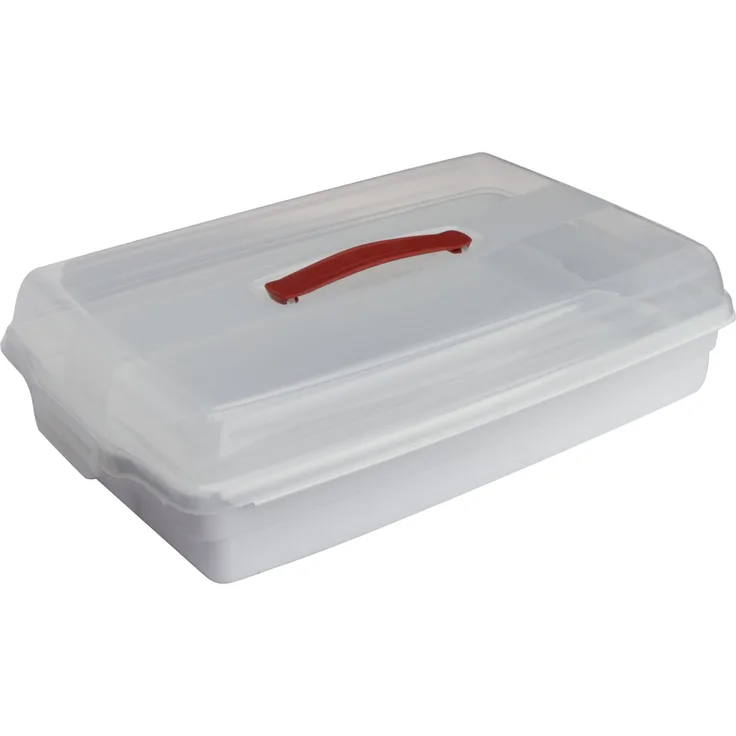 Curver 175245 Kuchenbehälter, rechteckig, Transparent-Weiß