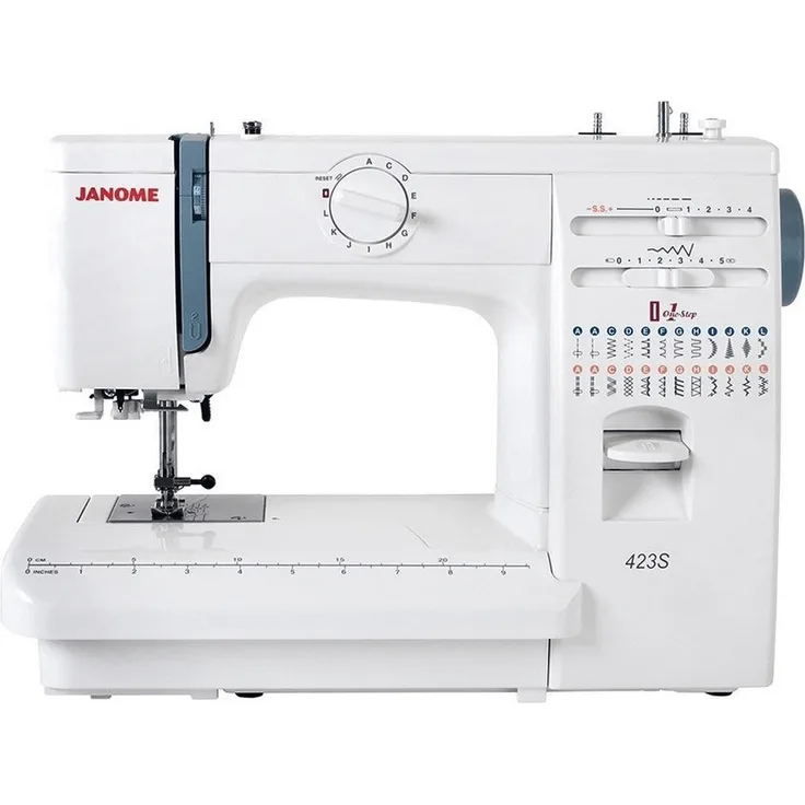 Janome Modell 423S  23 Nähprogramme Nählicht Nadeleinfädler Nähmaschine, weiß