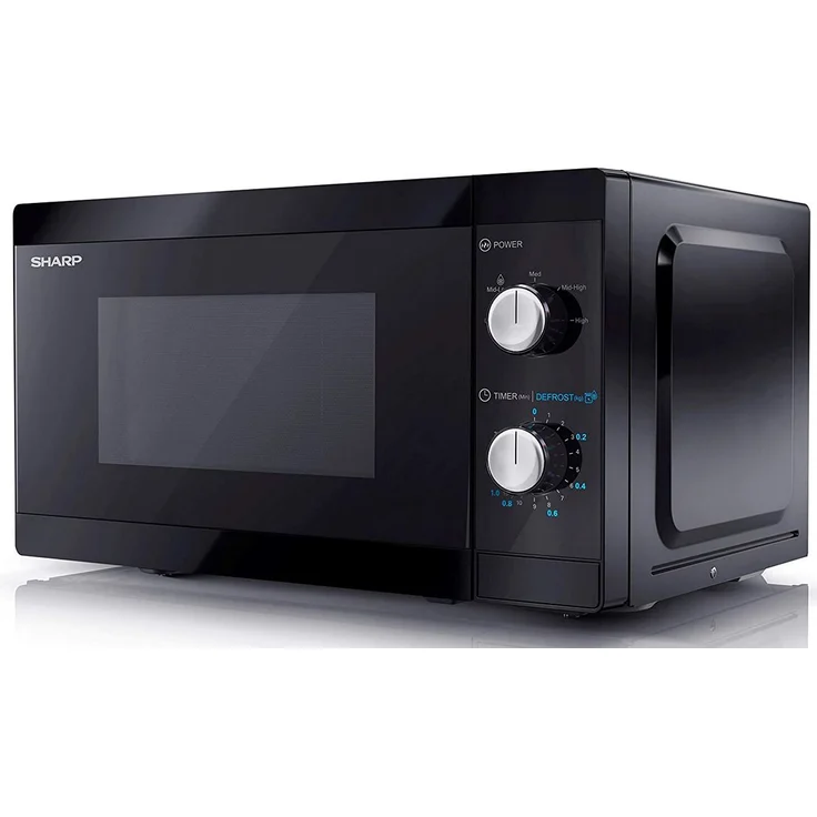 Sharp YC-MS01E-B Mikrowelle, Standgerät, 20 Liter Garraum, 800 Watt, schwarz, Auftaufunktion, Glas-Drehteller – Bild 2