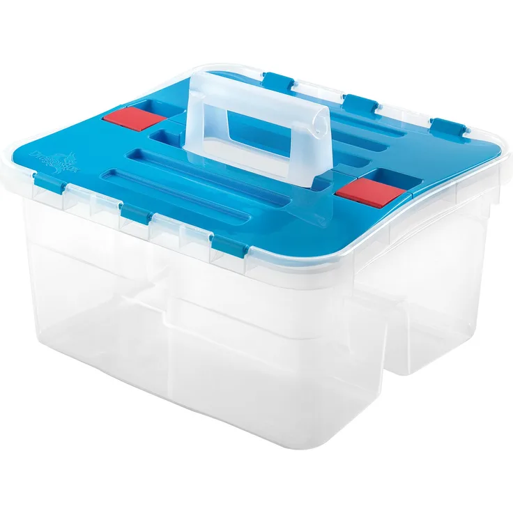 Heidrun 0536 Werkzeugcontainer mit Deckel, grau, 38 x 35 x 25 cm