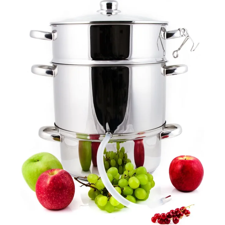 Grafner XXL Edelstahl Dampfentsafter, 8L, induktionsgeeignet, mit Abgießrand