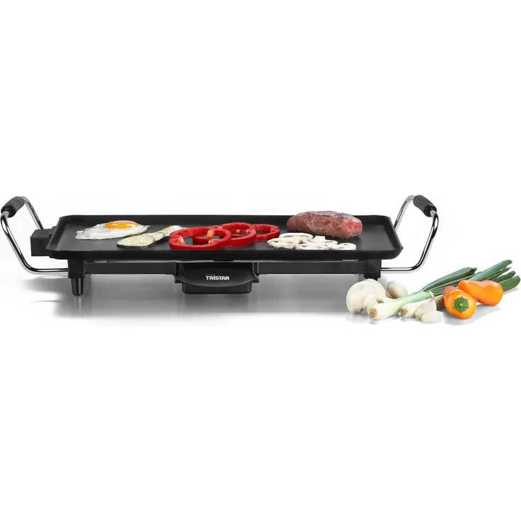 Tristar BP-2965 Tischgrill, 46 x 26 cm, Antihaftbeschichtete Grillplatte, 2000 Watt