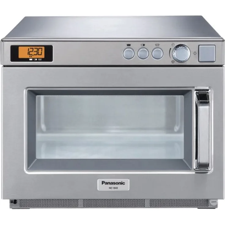 GGG Mikrowelle Panasonic NE1843, Standgerät, 1800 Watt, 18 Liter Garraum, silber, Edelstahl
