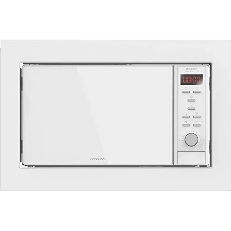Cecotec GrandHeat 2350 Digitale Mikrowelle mit Grill, Einbaugerät, 900 Watt, 23 Liter Garraum, weiß, Edelstahl