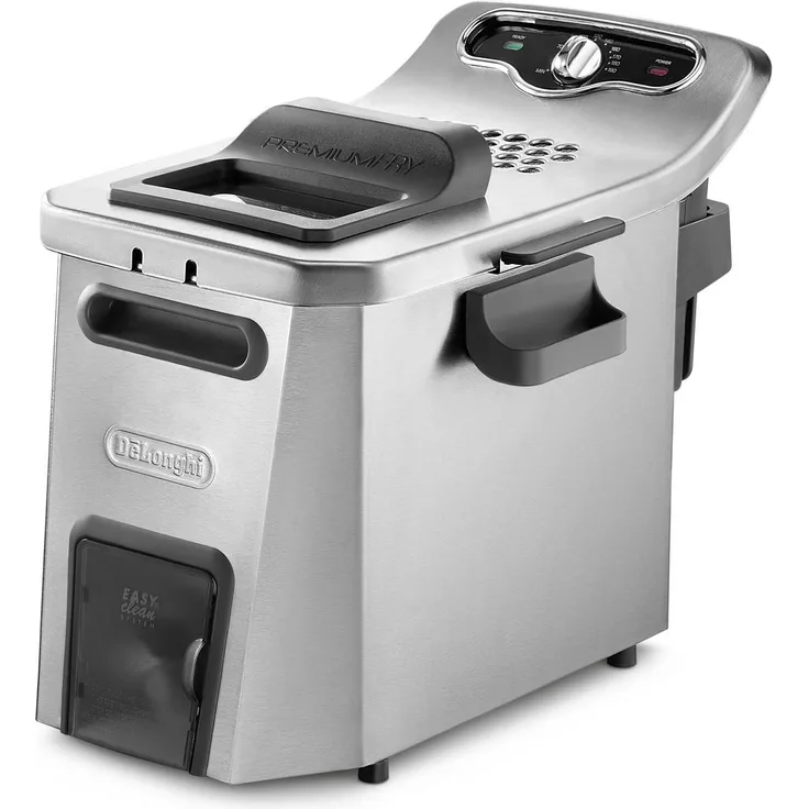 De'Longhi F44532CZ Fritteuse, mit Öl, 3200 Watt, 5 Liter Fassungsvermögen, schwarz silber
