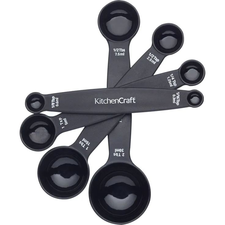Kitchen Craft Nistkasten Messlöffel magnetisch – schwarz (Set von 4)